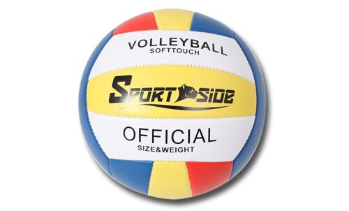 SPORTSIDE - Ballon de Volley Qualité A+ - Jeu de Ballon - Ballon de Volley - Entrainement - 046591 - Multicolore - Plastique - 21 cm - Article de Sport