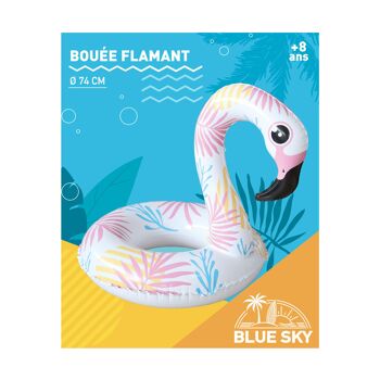 BLUE SKY - Bouée Flamant Rose - Gonflable - 069789 - Rose - Plastique - 120 cm de Diametre - Jouet Enfant Adulte - Jeu de Plein Air - Piscine - À Partir de 8 ans 2