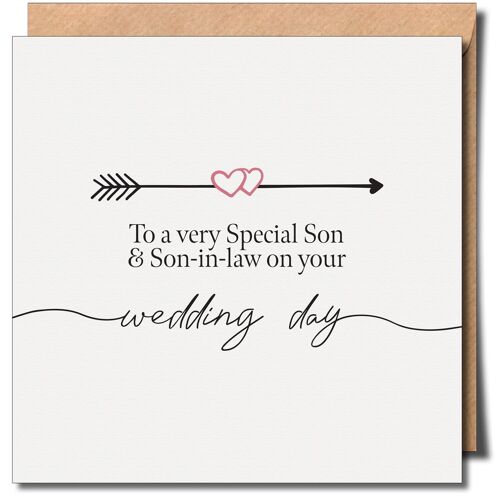 To a Very Special Son and Son -in-law on your Wedding Day. Lgbtq+ Wedding Day Card.