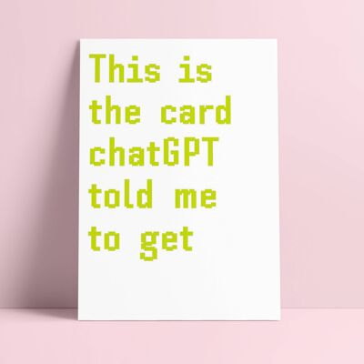 Funny ChatGPT told me inspired risograph card