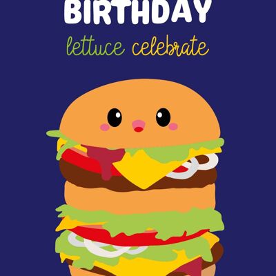 Postcard Birthday with Hamburger