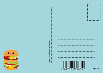 Carte postale d'anniversaire avec hamburger 2
