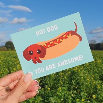 Carte postale Hot Dog tu es génial 3