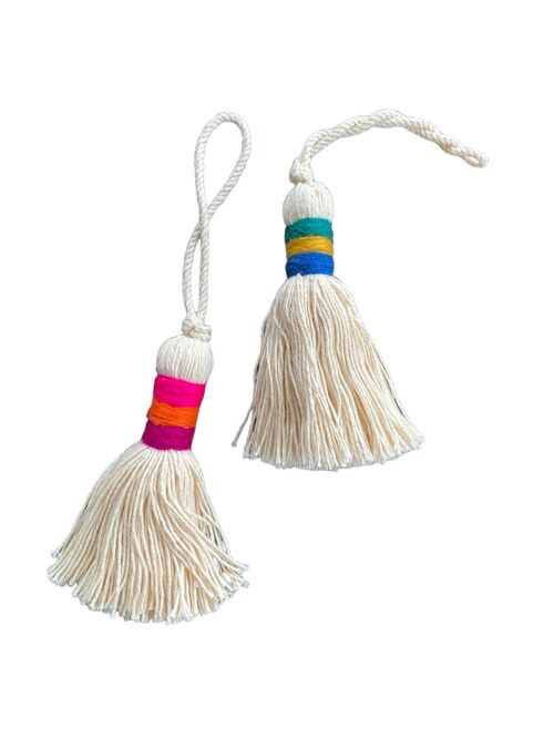 Cotton Tassel with Multicolor Trim