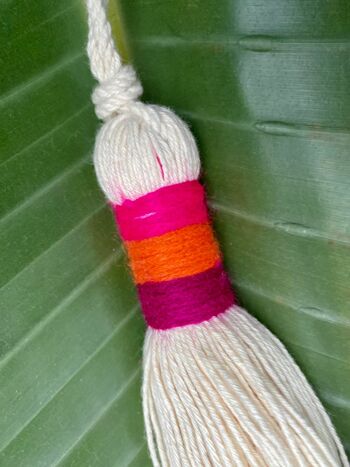 Pompon en coton avec bordure multicolore 6