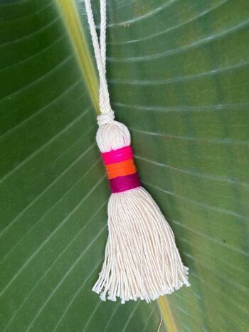 Pompon en coton avec bordure multicolore 7