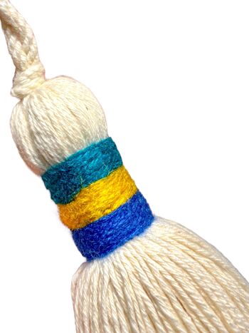 Pompon en coton avec bordure multicolore 8