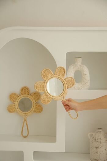 Miroir à main marguerite vintage 1
