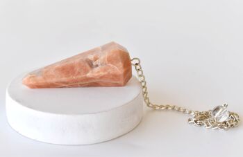 Natural Moonstone Pendulum, Crystal Pendulum ~ Faceted Crystal Pendulum, Crystal Pendulum 6