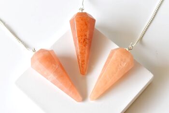 Natural Orange Aventurine Pendulum, Crystal Pendulum ~Faceted Crystal Pendulum, Crystal Pendulum 6