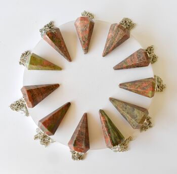 Natural Unakite Pendulum, Crystal Pendulum ~ Faceted Crystal Pendulum, Crystal Pendulum 4