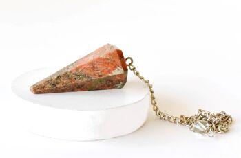 Natural Unakite Pendulum, Crystal Pendulum ~ Faceted Crystal Pendulum, Crystal Pendulum 5