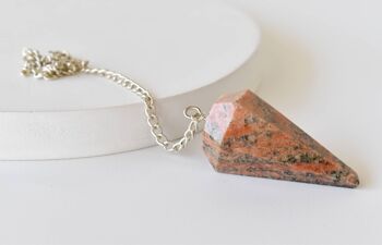 Natural Unakite Pendulum, Crystal Pendulum ~ Faceted Crystal Pendulum, Crystal Pendulum 6