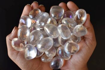 1Pc Aura Quartz Rainbow Tumble Stone ~ Healing Tumble Stones 4