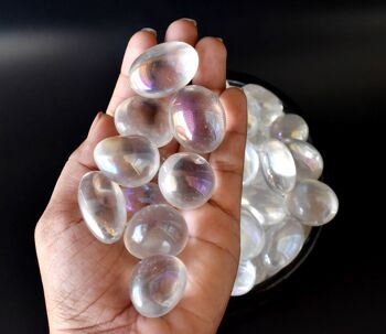 1Pc Aura Quartz Rainbow Tumble Stone ~ Healing Tumble Stones 5