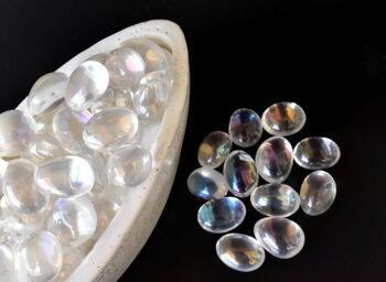 1Pc Aura Quartz Rainbow Tumble Stone ~ Healing Tumble Stones 8