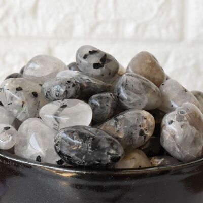 1Pc Black Rutile Tumbled Stone ~ Healing Tumble Stones