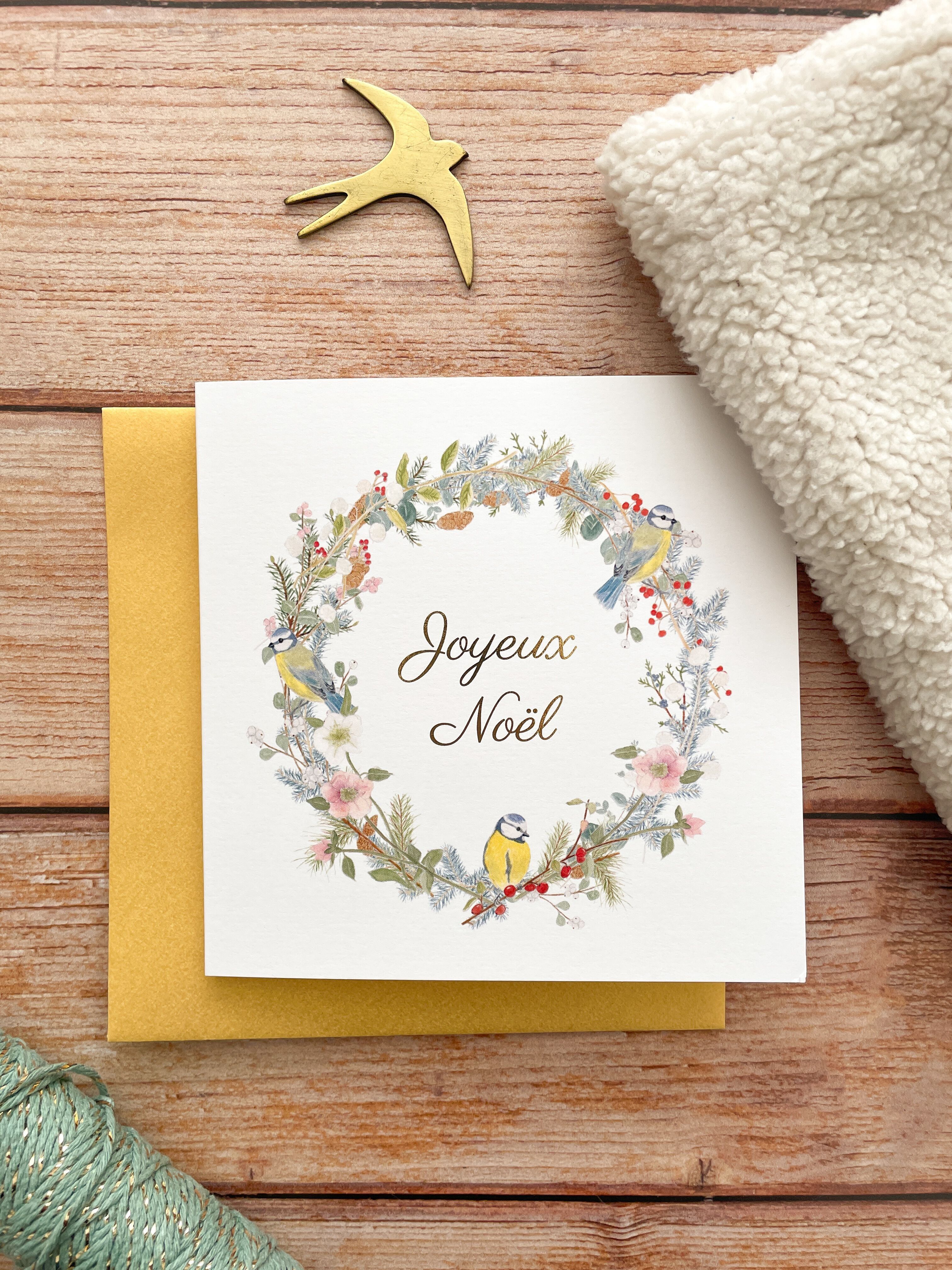 Doppelte Frohe Weihnachten-Vergoldungskarte - Titten