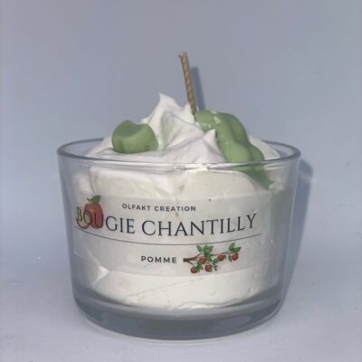 Chantilly-Kerze mit grünem Apfel