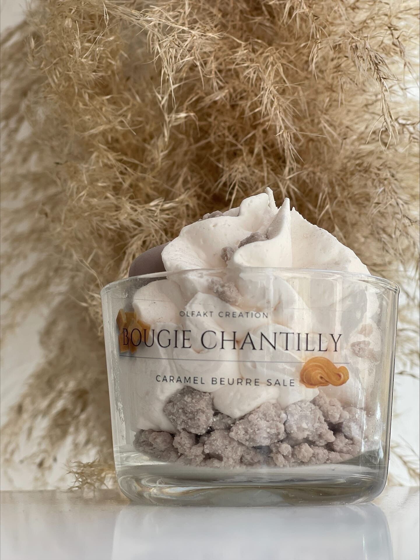 Salted butter caramel whipped cream candle