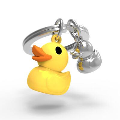 Yellow duck and its little key ring - METALMORPHOSE