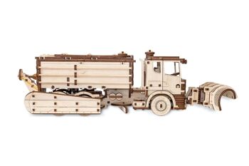 DIY Eco Wood Art Puzzle 3D en bois Camion à neige, 402, 40 × 14,1 × 14,8 cm 1