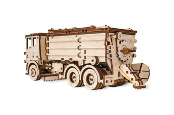 DIY Eco Wood Art Puzzle 3D en bois Camion à neige, 402, 40 × 14,1 × 14,8 cm 3