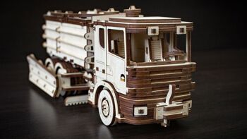 DIY Eco Wood Art Puzzle 3D en bois Camion à neige, 402, 40 × 14,1 × 14,8 cm 4
