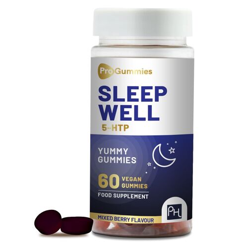 5HTP Sleep Well Gummies | 60 Vegan Pro Gummies | 1000mg Griffonia Seed Extract