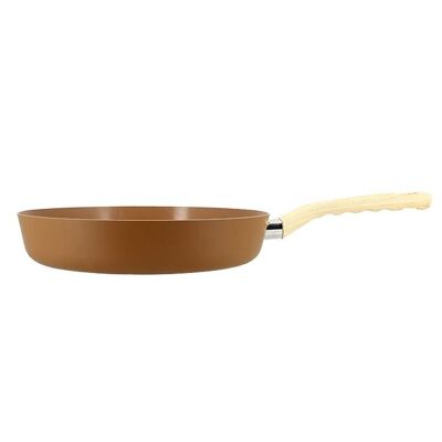 Padella Nocciola 28cm in alluminio ad induzione manico effetto legno