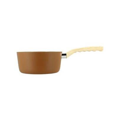 Hazelnut saucepan 18cm in aluminum induction wood effect handle