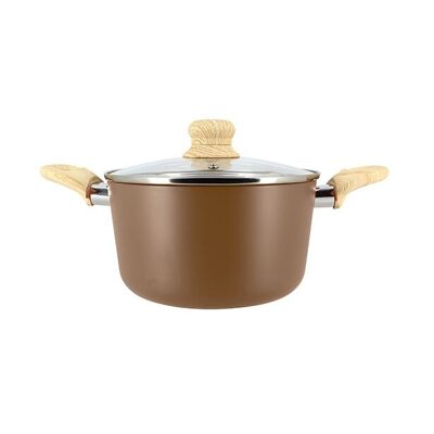 Hazelnut stewpot 20cm in aluminum induction with glass lid