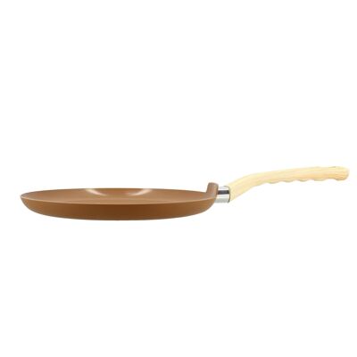 Hazelnut crepe maker 26cm in aluminum induction wood effect handle
