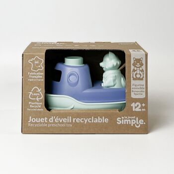 Le Jouet Simple, Bateau 2-en-1 et Figurine, Jouet Éducatif pour Le Bain, Fabriqué en France, 100% Plastique Recyclé et Recyclable, Lavable au Lave-vaisselle, Cadeau Enfants Filles et Garçons Dès 1 An, Turquoise 4