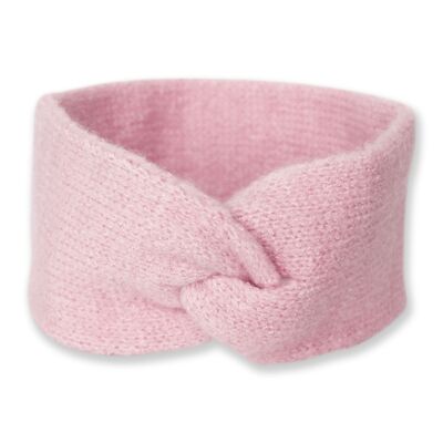 Fascia per capelli rosa lavorata a maglia per bambini