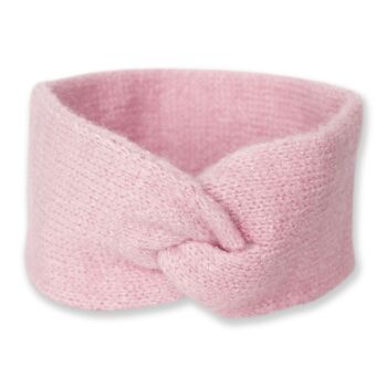 Bandeau tricoté rose pour enfant 1