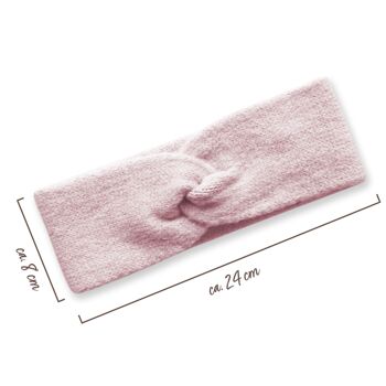 Bandeau tricoté rose pour enfant 3