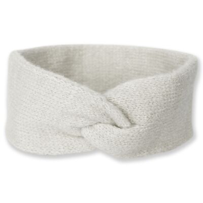 Beige knitted hairband for adults