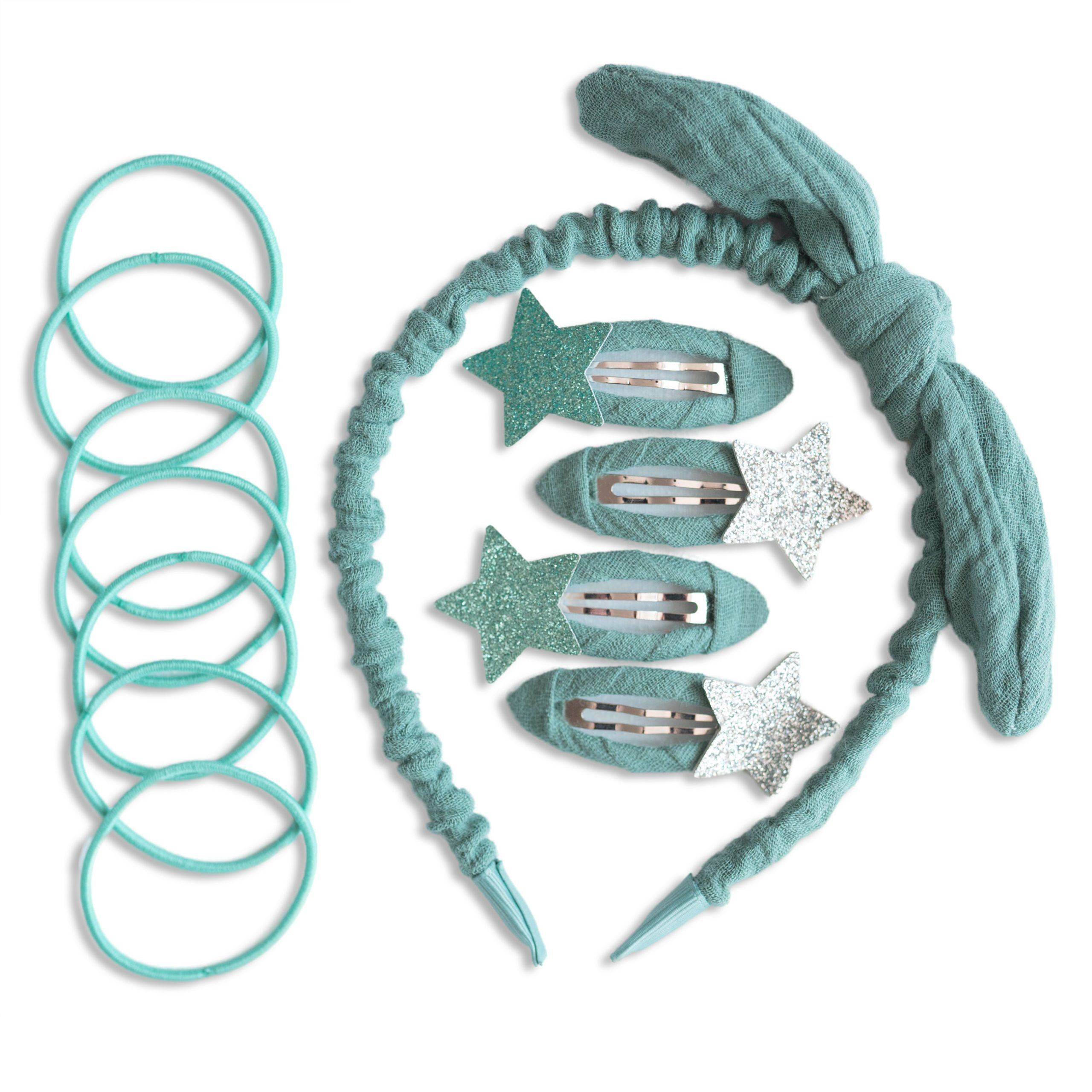 Paper Kite Muslin Hair Accessories Set - Teal