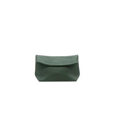 Small clutch in Fir Green leather