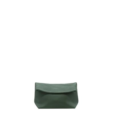 Small clutch in Fir Green leather