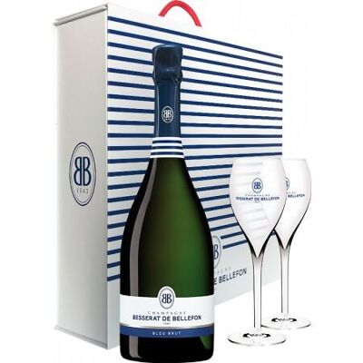 Besserat De Bellefon - Bleu Brut - Coffret 2 Flûtes