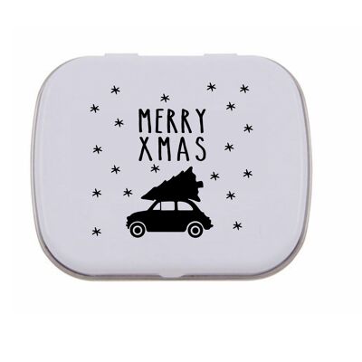 Christmas peppermint tin 'driving home'
