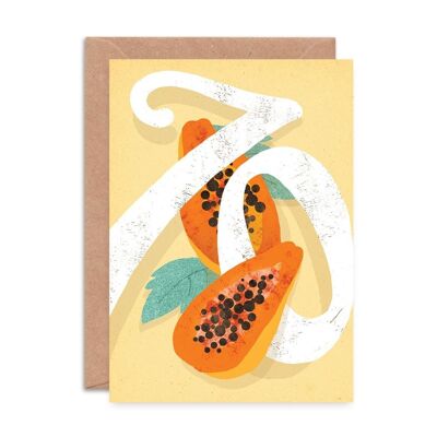 Papaya Siebzig Grußkarte