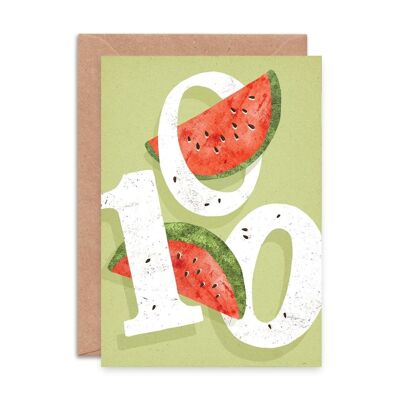 Watermelon One Hundred Greeting Card