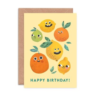 Lemon Faces Greeting Card
