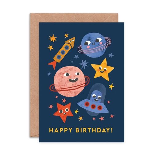 Space Faces Greeting Card