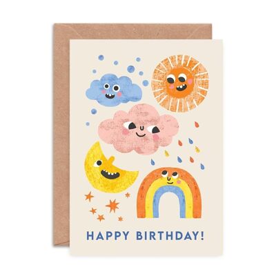 Weather Faces Greeting Card