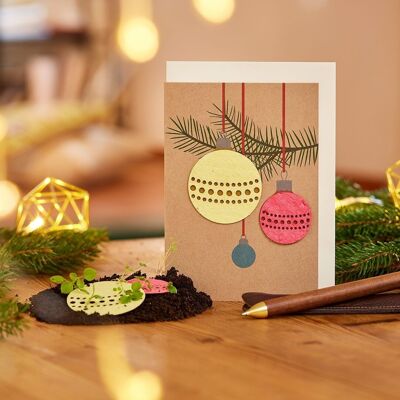 Greeting card - Christmas balls I Christmas card I Card for Christmas I Christmas greeting card