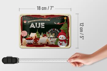 Panneau en étain Salutations de Noël de l'AUE, panneau décoratif cadeau 18x12cm 5